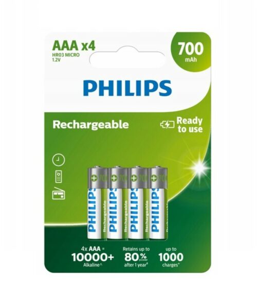 PILA HR-03 RECARGABLE 700 MAH PHILIPS B/4