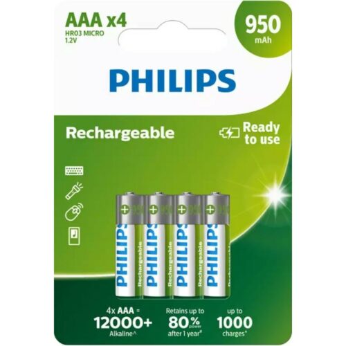 PILA HR-03 RECARGABLE 950 MAH PHILIPS B/4