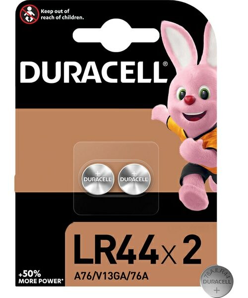 PILA DE BOTÓN ALCALINA LR44 DURACELL B/2