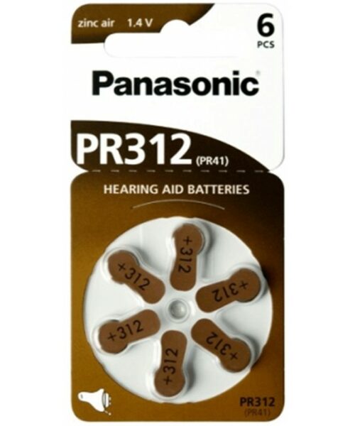 PILA AUDIFONO PR-312 1.4V PANASONIC B/6