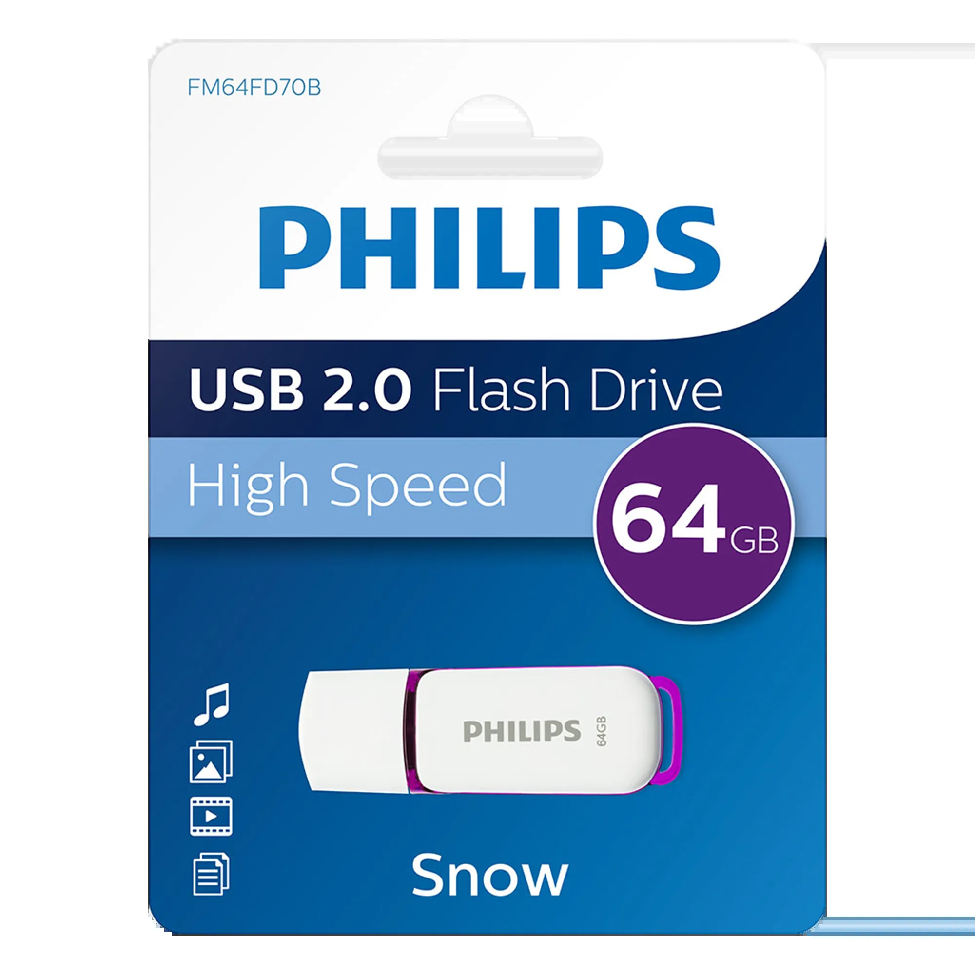 USB 64GB 2.0 SNOW EDITION PURPLE PHILIPS
(FM64FD70B)