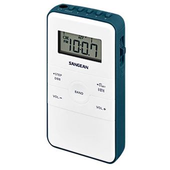 RADIO DE BOLSILLO FM /AM BATERÍA RECARGABLE DT-140  SANGEAN - BLANCO/AZUL