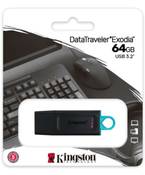 USB PENDRIVE 3.2 DATATRAVELER EXODIA 64GB KINGSTON