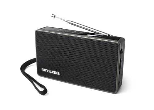 RADIO PORTATIL MUSE AM/FM TOMA DE AURICULARES Y CORREA MUÑECA